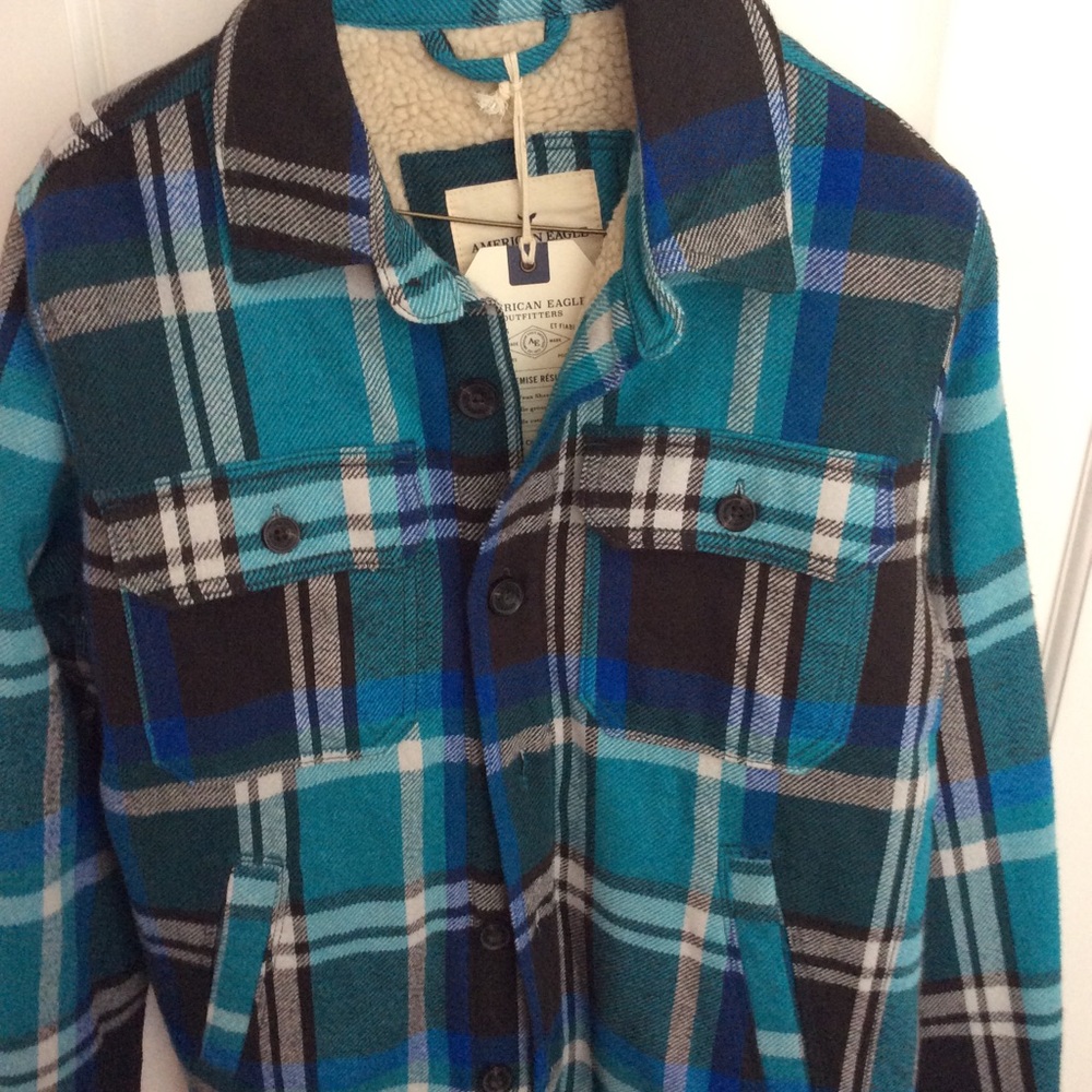 New men’s small shirt-jacket. Sherpa fleece.